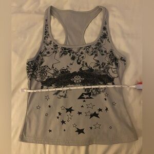 Grunge Grey Racerback Tank Top